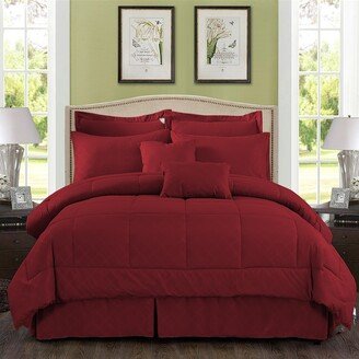 Luxurious 10 Piece Comforter Set Plaid Design Bed In A bag