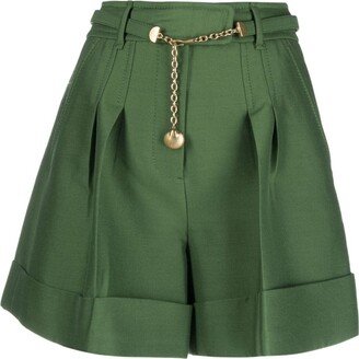 Tama belted pleated shorts