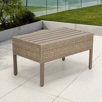Maui Outdoor Coffee Table in Natural Aged Wicker