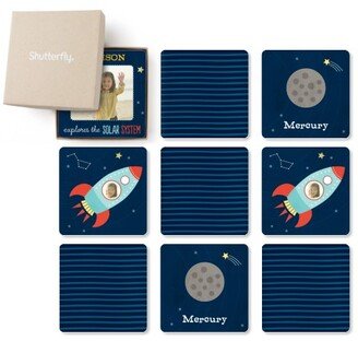 Memory Games: Moon And Stars Planets Memory Game, Glossy, Blue