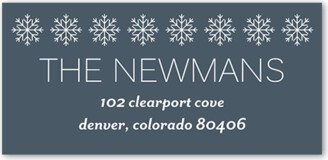 Address Labels: Foil Snowflake Border Address Label, Grey, Address Label, Matte