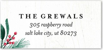 Address Labels: Evergreen Berries Address Label, White, Address Label, Matte