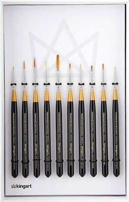 10pc Original Mini Brush Set - Short handle - Gold