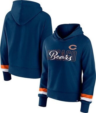 Women's Branded Navy Chicago Bears Over Under Pullover Hoodie