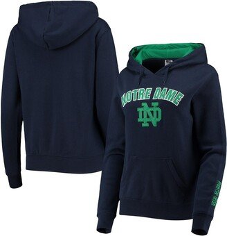 Women's Navy Notre Dame Fighting Irish Arch and Logo 1 Pullover Hoodie
