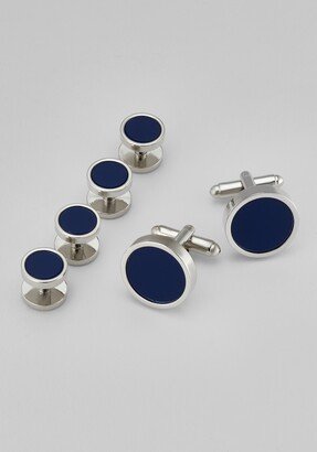 Men's Blue Stone Cufflink & Stud Set