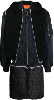 Zip-Up Padded Layered Coat