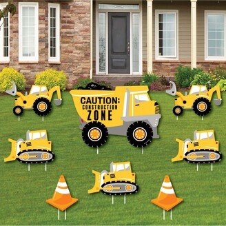 Big Dot Of Happiness Dig It - Construction Zone - Outdoor Lawn Decor - Yard Signs - Set of 8