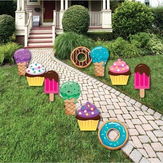 Big Dot Of Happiness Sweet Shoppe - Lawn Decor - Outdoor Party Yard Decor - 10 Pc