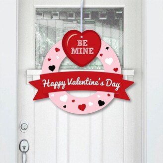 Big Dot Of Happiness Conversation Hearts - Outdoor Valentine's Day Party Decor - Front Door Wreath