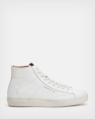 Tundy Logo Leather High Top Sneakers - White