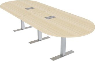 Skutchi Designs, Inc. 10 Person Racetrack Conference Room Table Metal T Bases Power Modules