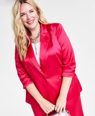 Plus Size Satin Blazer, Created for Macy's