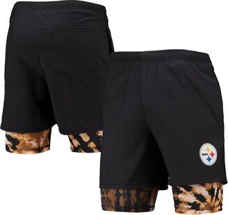 Men's Foco Black Pittsburgh Steelers Running Shorts