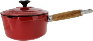 2.5Qt Red French Enameled Cast Iron Sauce Pan