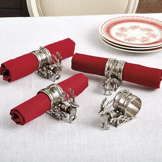 Set of 4 Reindeer & Sleigh Napkin Rings