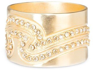 Nomi K 24K Goldplated Crystal Wave Napkin Ring Set