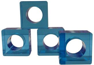 R16_(Set Of 4)Blue Sq Napkin Ring-AA