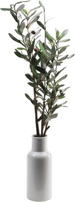 30in Olive Branches In Ceramic Vase