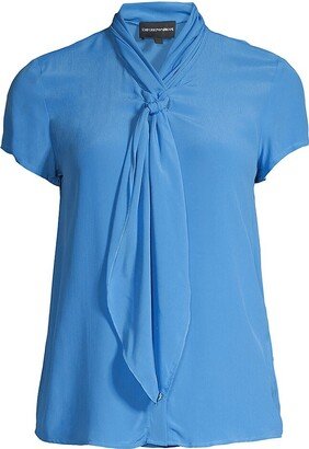 Tieneck Crepe Blouse