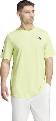 Club 3-Stripes Tennis Tee (Pulse Lime) Men's Clothing