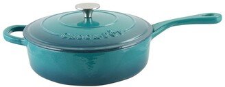 Crockpot Artisan 3.5Qt Enameled Cast Iron Deep Saute Pan With Self Basting Lid