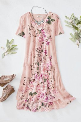 Women's Spring Melody Chiffon Dress - Blush Multi - PM - Petite Size