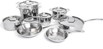 Professional 18/10 Stainless Steel Tri-Ply 13 Piece Cookware Set