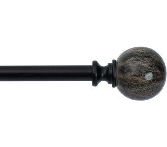 Agate Adjustable 3/4 in. Single Curtain Rod in Brown Marble