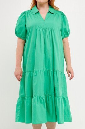 Plus Size Poplin Midi Dress