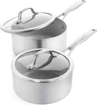 Venice Pro Stainless Steel & Ceramic 2-Piece Saucepan With Lid Set