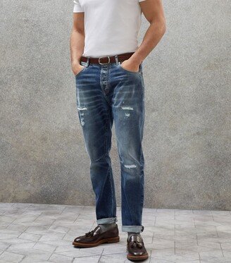 Distressed Straight Jeans