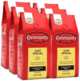 Community Coffee Cafe Special Medium-Dark Roast Premium Ground Coffee, 12 Oz - 6 Pack