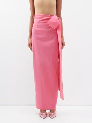 Bernard Bow-waist Taffeta Maxi Skirt