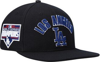 Men's Pro Standard Black Los Angeles Dodgers Stacked Logo Snapback Hat