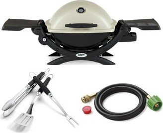 Q 2200 Gas Grill - Lp Gas Titanium With Adapter Hose And Tool Set