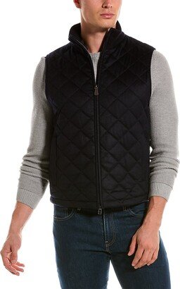 Amicale Cashmere Diamond Quilted Wool & Cashmere-Blend Vest