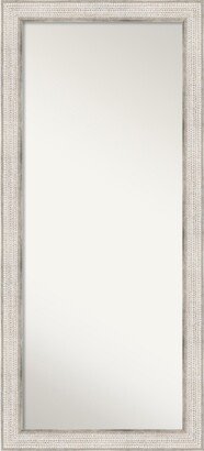 Non-Beveled Wood Full Length Floor Leaner Mirror 30 x 66 in. - Trellis Silver Frame - Trellis Silver - 30 x 66 in