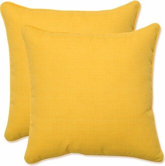 Pillow Perfect Fresco Solids Indoor/Outdoor Square Throw Pillow, 16.5 x 16.5, Yellow, Set of 2