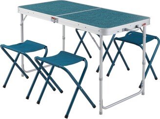 Austiom Leading LLC Camping Folding Table, 4 chairs, Blue