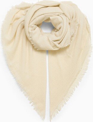 White cashmere scarf-AA