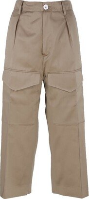 SETCHU Button Detailed Cropped Trousers