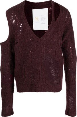 Ramael distressed V-neck knitted sweater