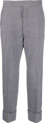 Check-Pattern Cropped Trousers