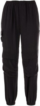 Tapered-Leg Cropped Silk Trousers