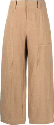 One Tone-Patch Wide-Leg Trousers