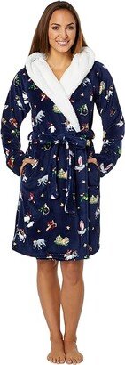 Plush Fleece Robe (Snow Globe Motifs) Women's Pajama