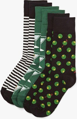 Martini 3 Pack Boxed Crew Socks - 9-11