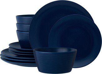 Swirl Coupe 12 Piece Dinnerware Set, Service For 4