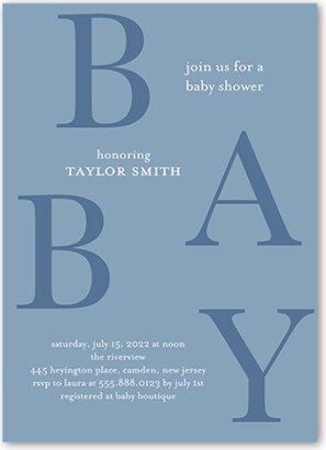 Baby Shower Invitations: New Abstract Baby Shower Invitation, Blue, 5X7, Matte, Signature Smooth Cardstock, Square